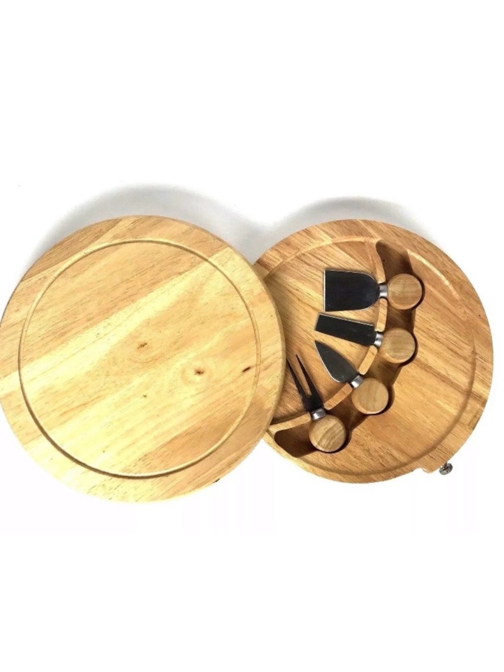 Charcuterie board Grazing Wood Set utensils 10 in round cheese